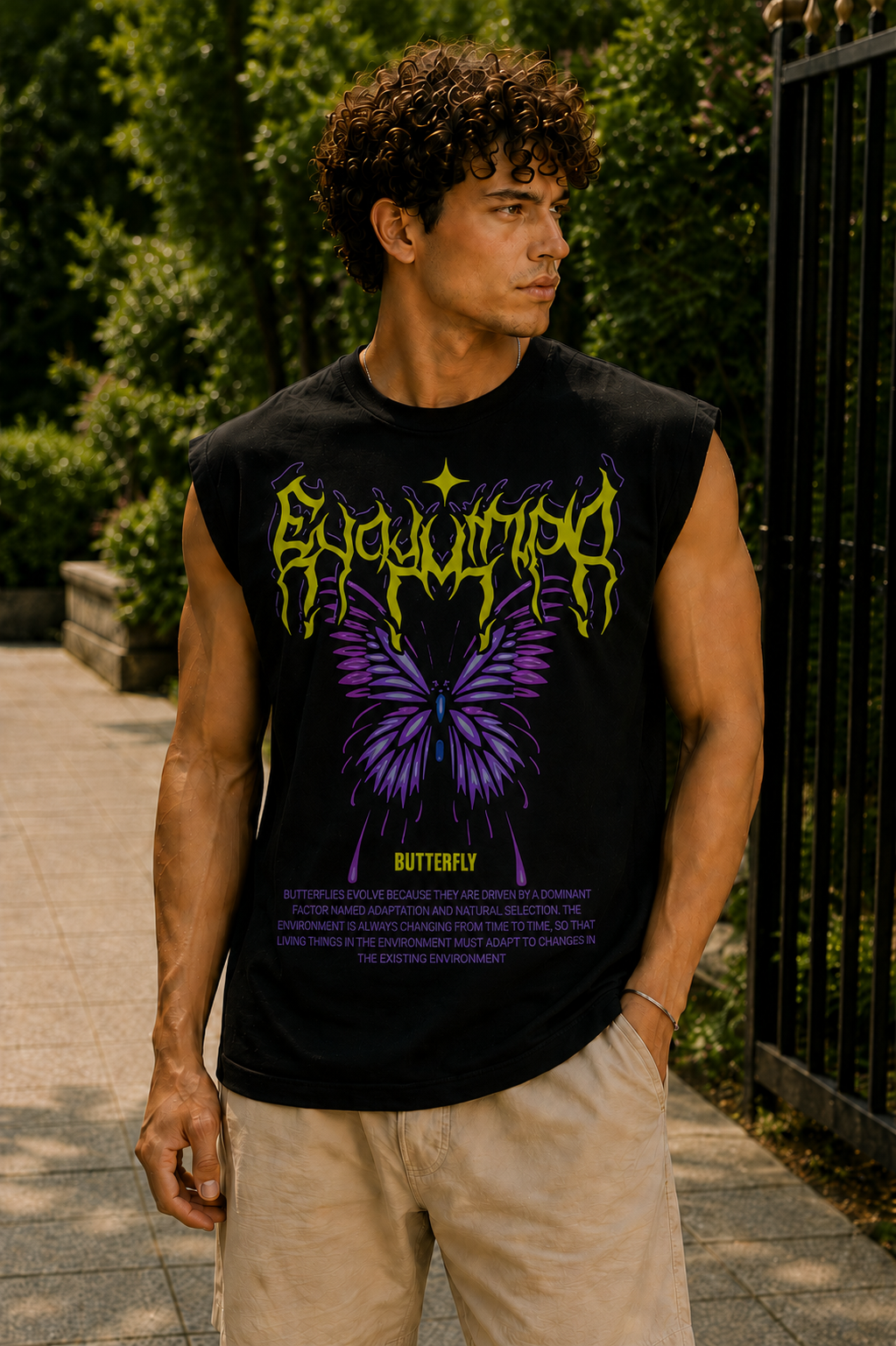 Neon Butterfly Tank Top
