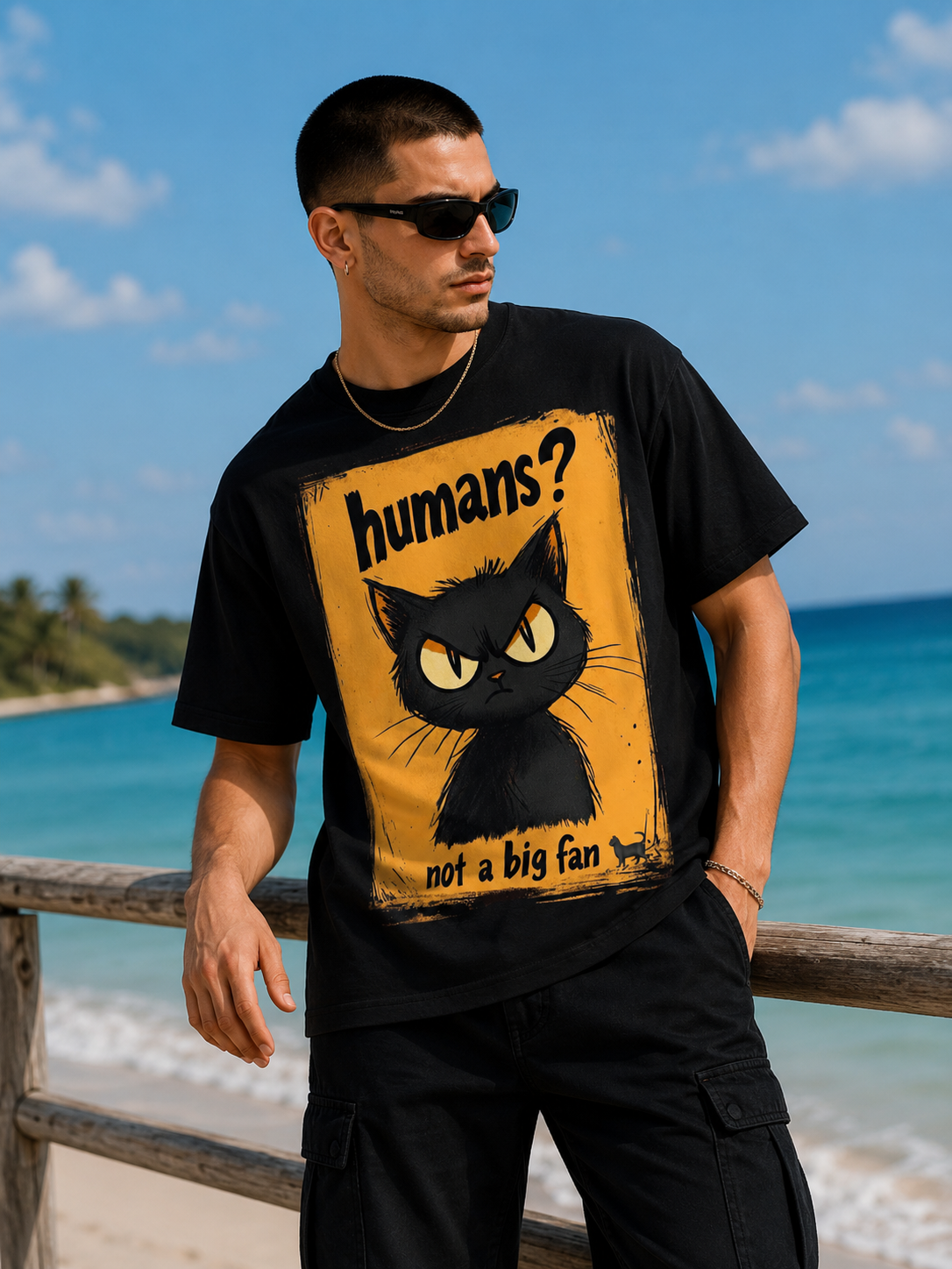 Humans? Not A Big Fan Cat Tee