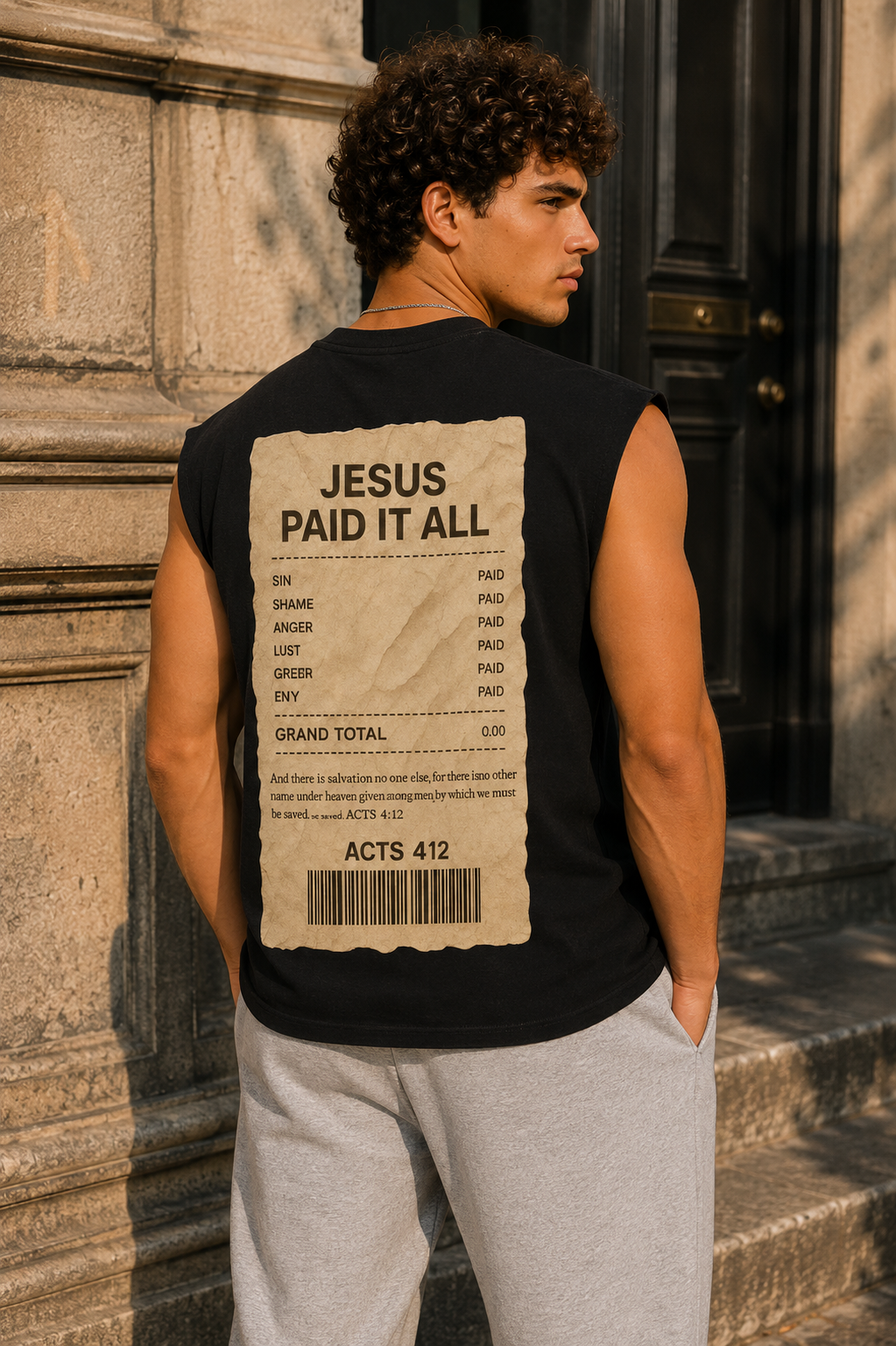 Jesus Paid It All Receipt Tank