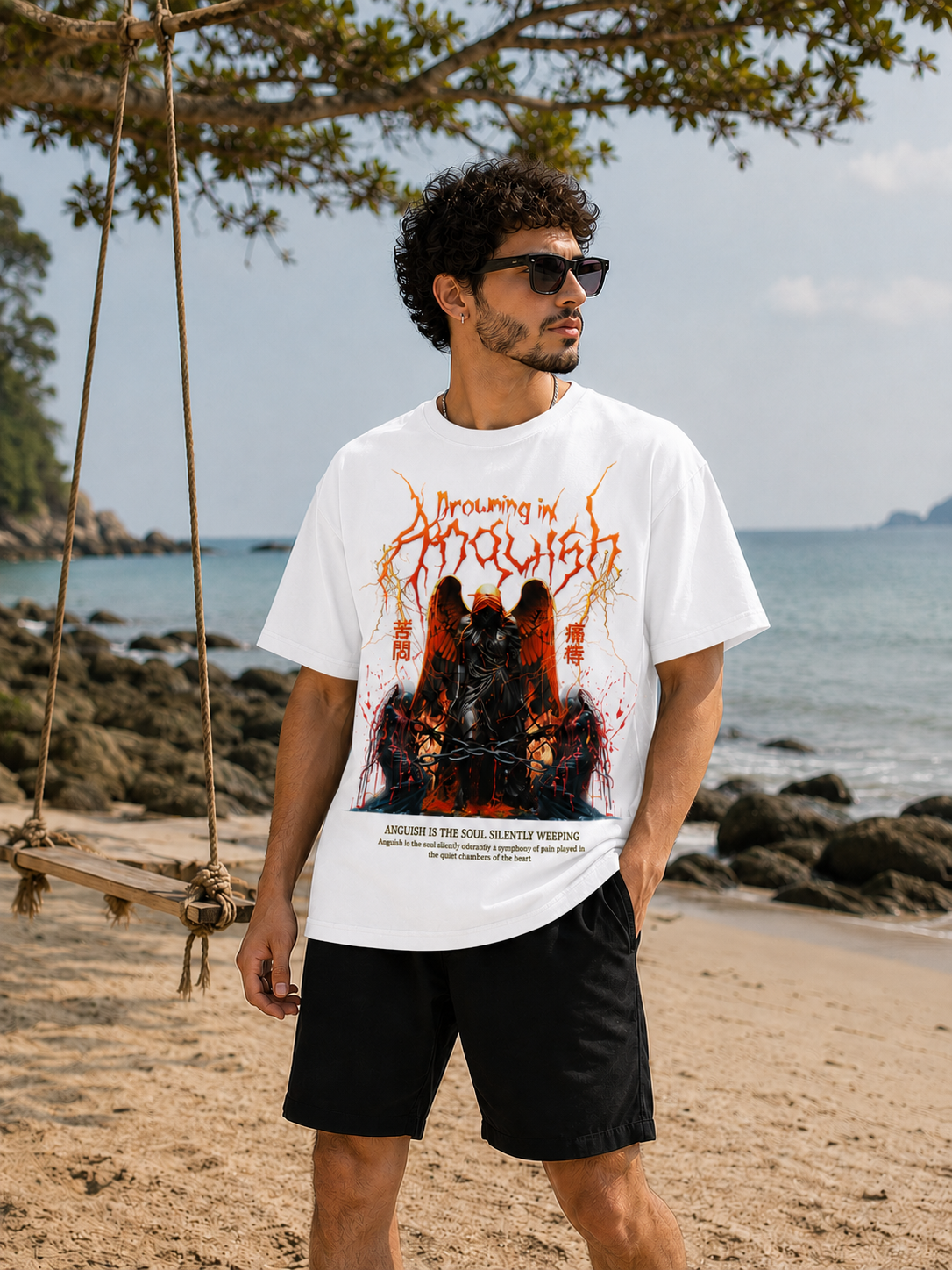Drowning in Anguish Dark Metal Tee-4