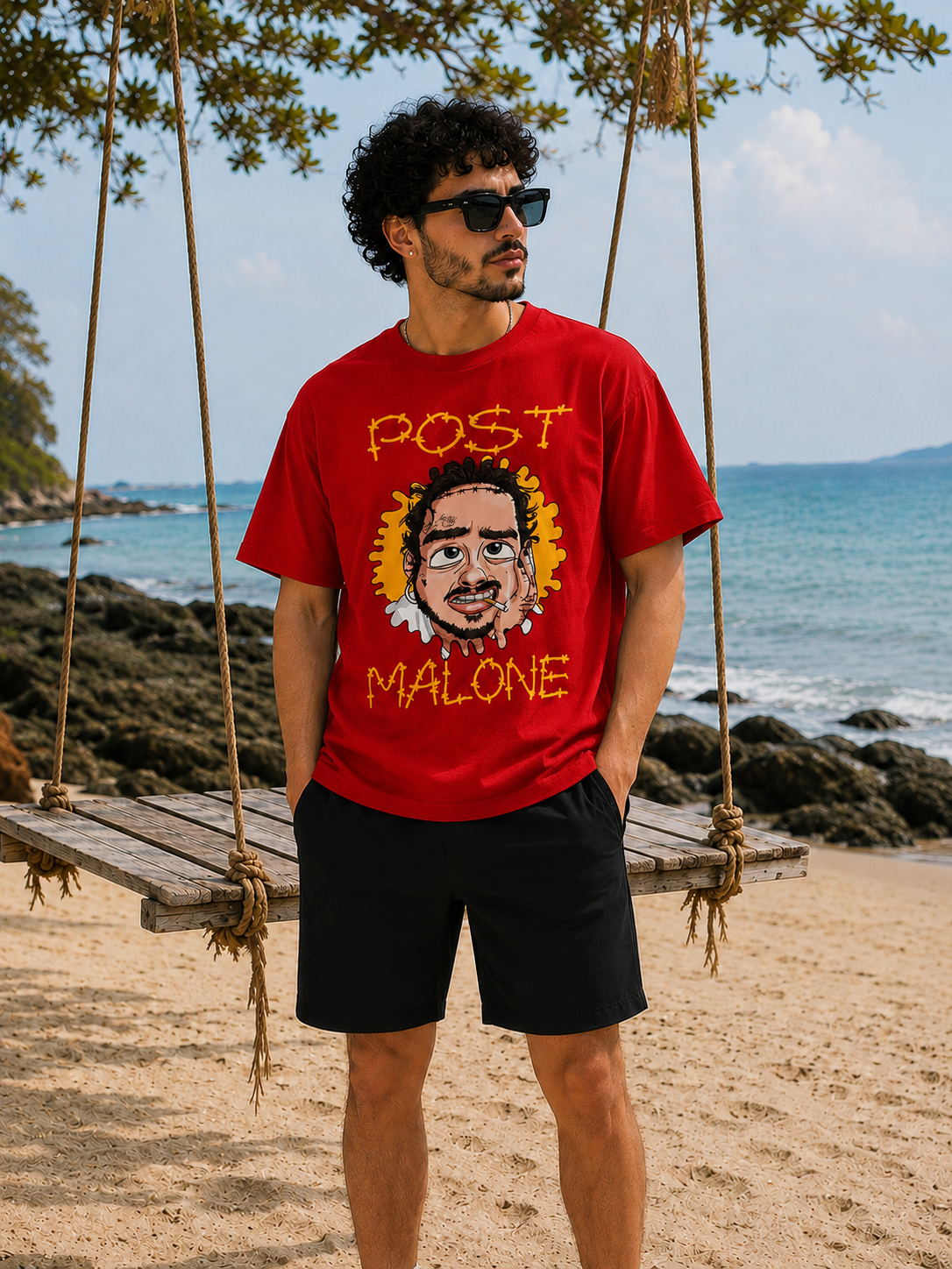 Post Malone Cartoon Portrait Tee